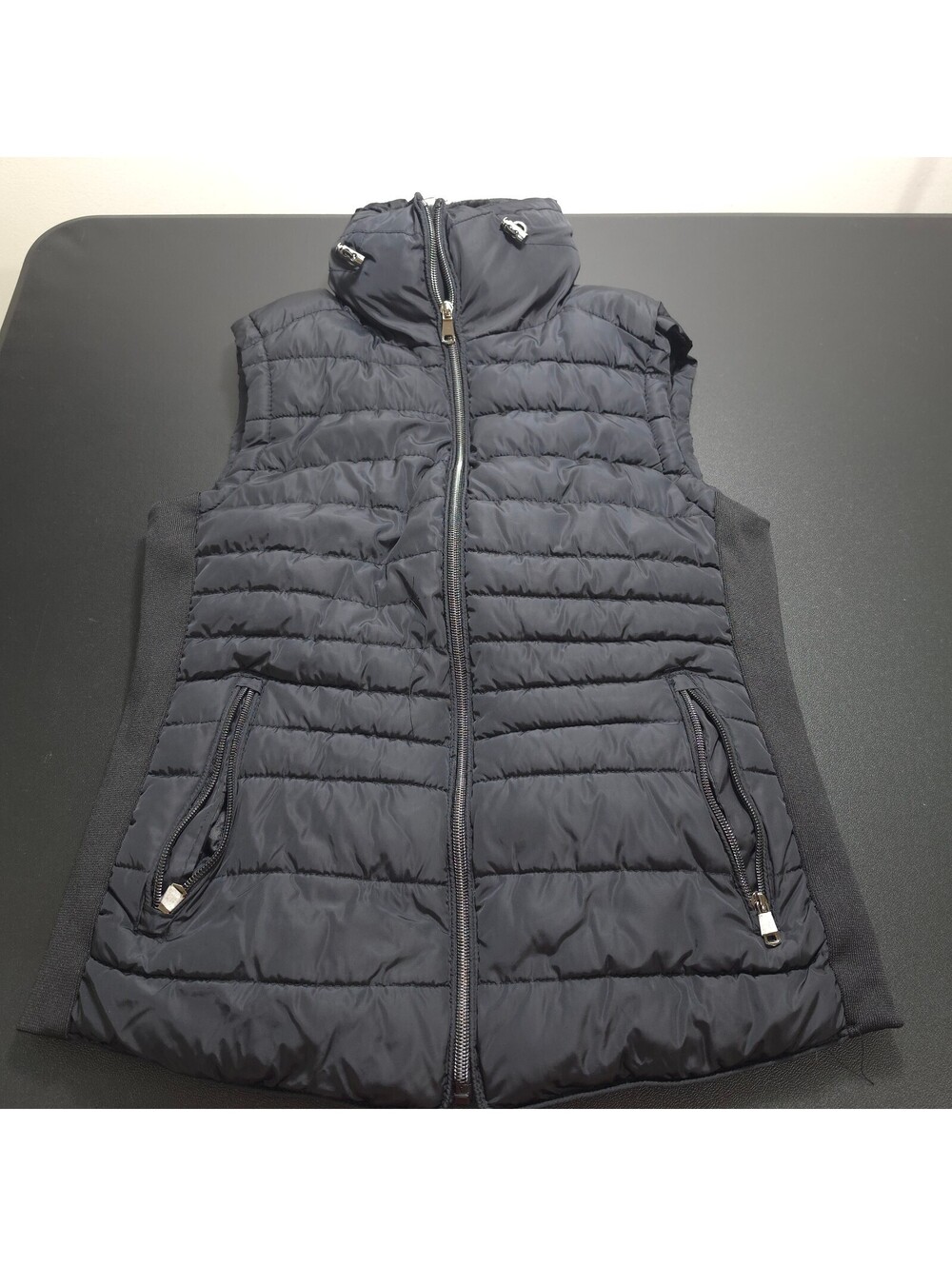Special One Women's Black Faux Fur Lined Quilted Vest Medium